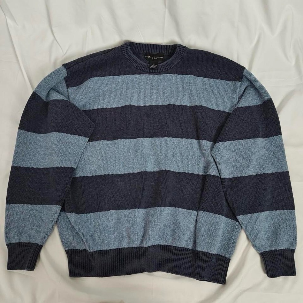 Croft & Barrow Men's Crewneck Sweater - Dark Blue and Light Blue